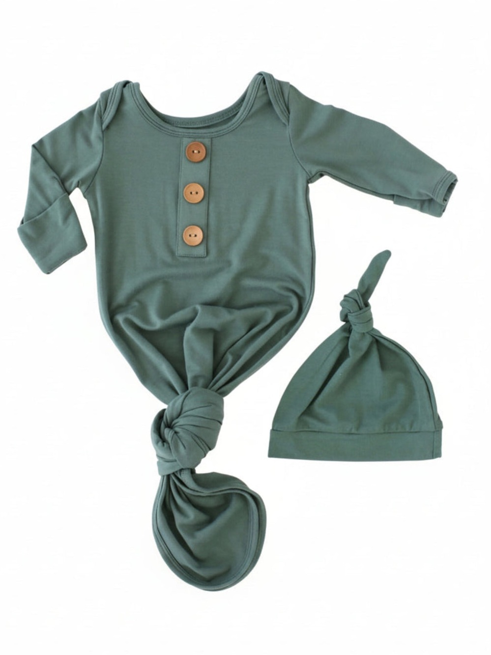 Caden Lane Baby Gown Green